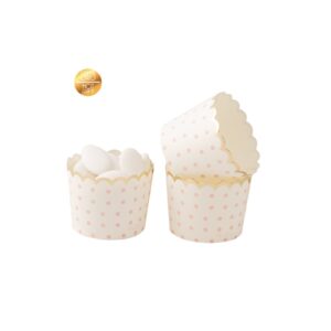 Set 20 Scatoline Esagonali Porta Confetti Crema con Decori Oro Fai